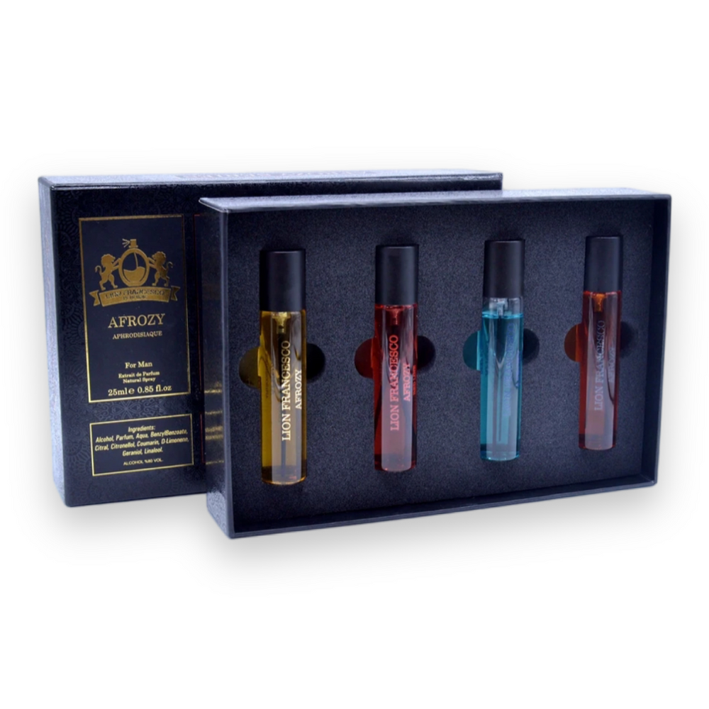 Set de extracto de perfume Afrozy For Man 4x25ml.